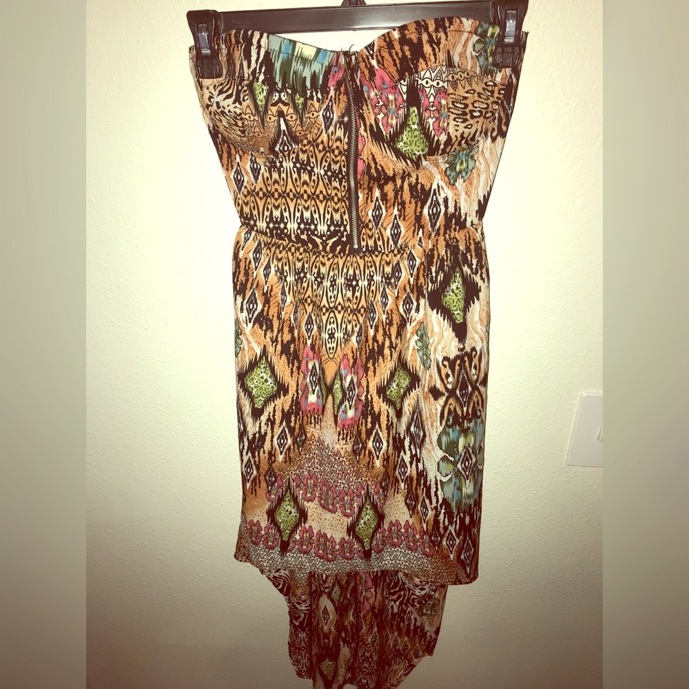 High-low strapless hem dress